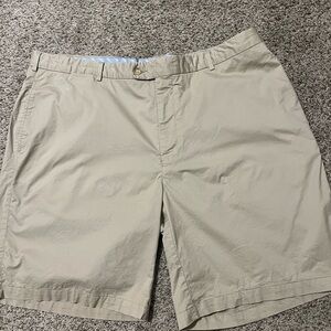 Peter Millar Men's Beige Flat Front Shorts